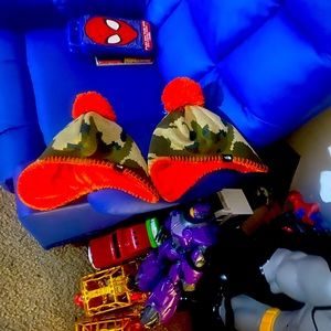 Two like new gently used North face infant/ toddler hats